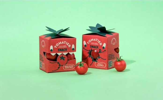 empaque de tomates cherry Nijasol con forma de monstruo